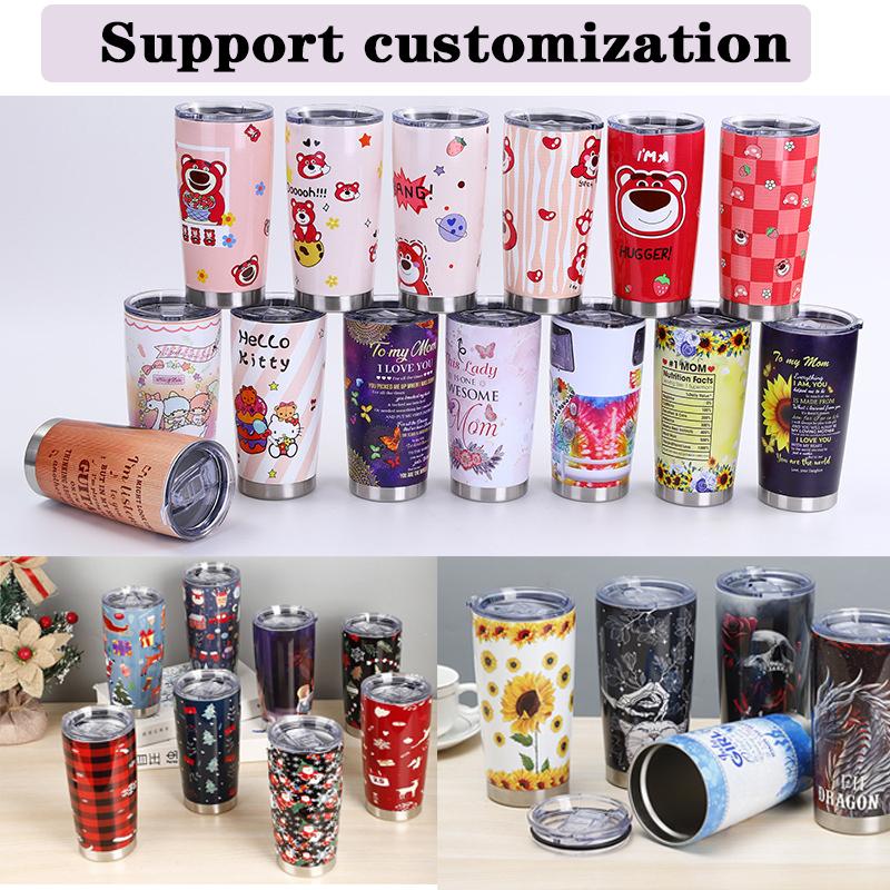 Wholesale Powder Coated Insulated Travel Coffee Cup Plain Tumbler Stainless Steel Double Wall Vacuum Cup 20 Oz Tumbler With Lid