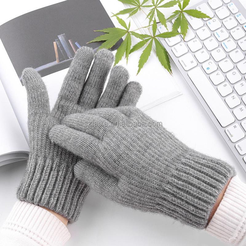 New Knitted Wool Gloves Cycling Outdoor Touch Screen Alpaca Warm Thick Winter Jacquard Ladies Hand Gloves