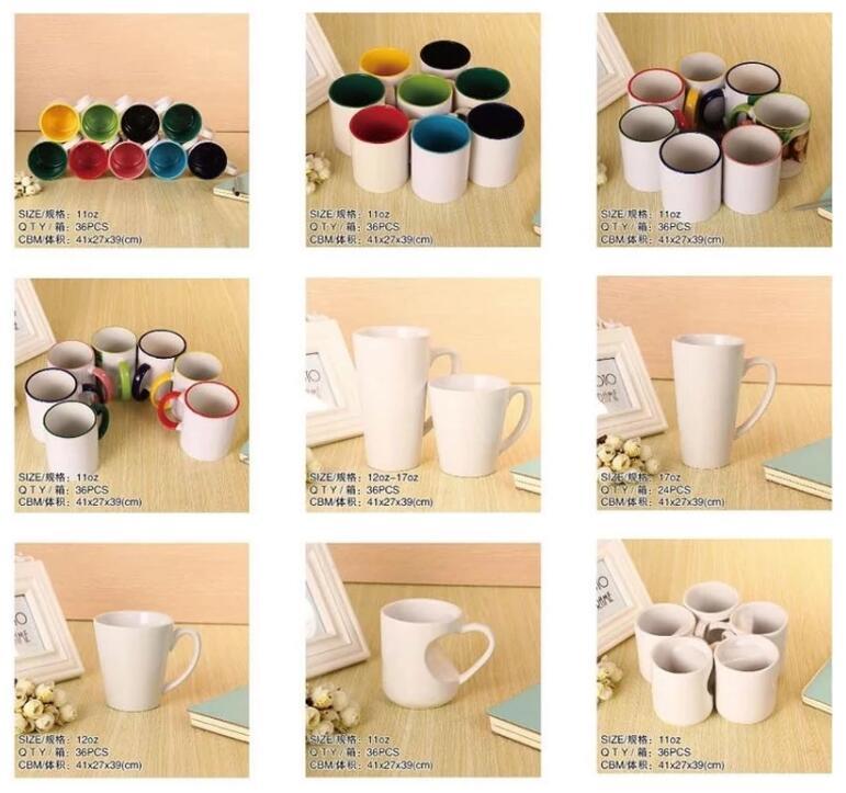 M002 Sublimation Blank 11 Oz Ceramic Custom Logo Heart Handle Mug Cup