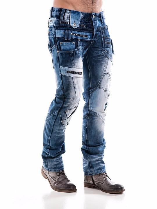 Royal Wolf Denim Manufacturer 2017 European Italian Style Jeans Men Slim Rock Gothic Denim Jeans