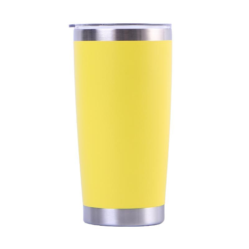 Custom Logo Double Wall 18/8 Stainless Steel 20 Oz Tumbler Travel Mug 20 Oz Powder Coated Coffee Mug Tumbler With Lid And Straw