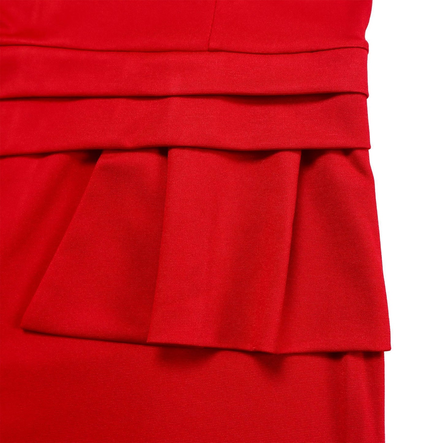 New Women's Elegant Women's O-Collar Pleated Fashion OL Tongle Pencil Skirt Office Dress