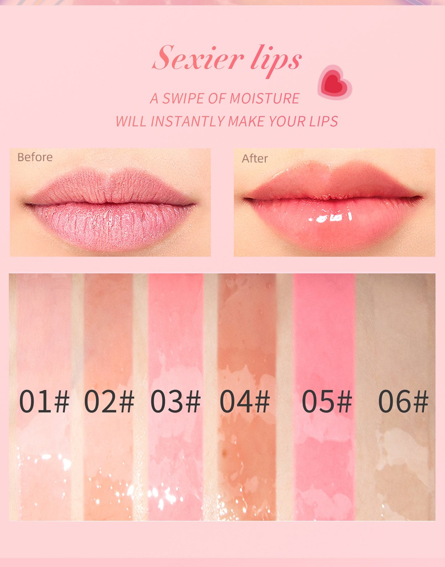 Wholesale Waterproof Gloss Lip Gloss 6 Color Glow High Quality Vegetarian Gloss Lip Gloss