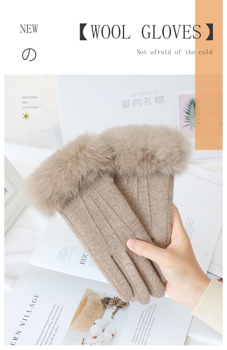 Sexy Girl Fancy Accessories Touch Screen Cashmere Wool Gloves Winter