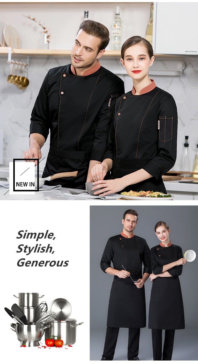 High Quality Winter Long Sleeve Fashion Restaurant Chef Coat Uniform Western Hotel Uniform Formal Restaurant Uniform