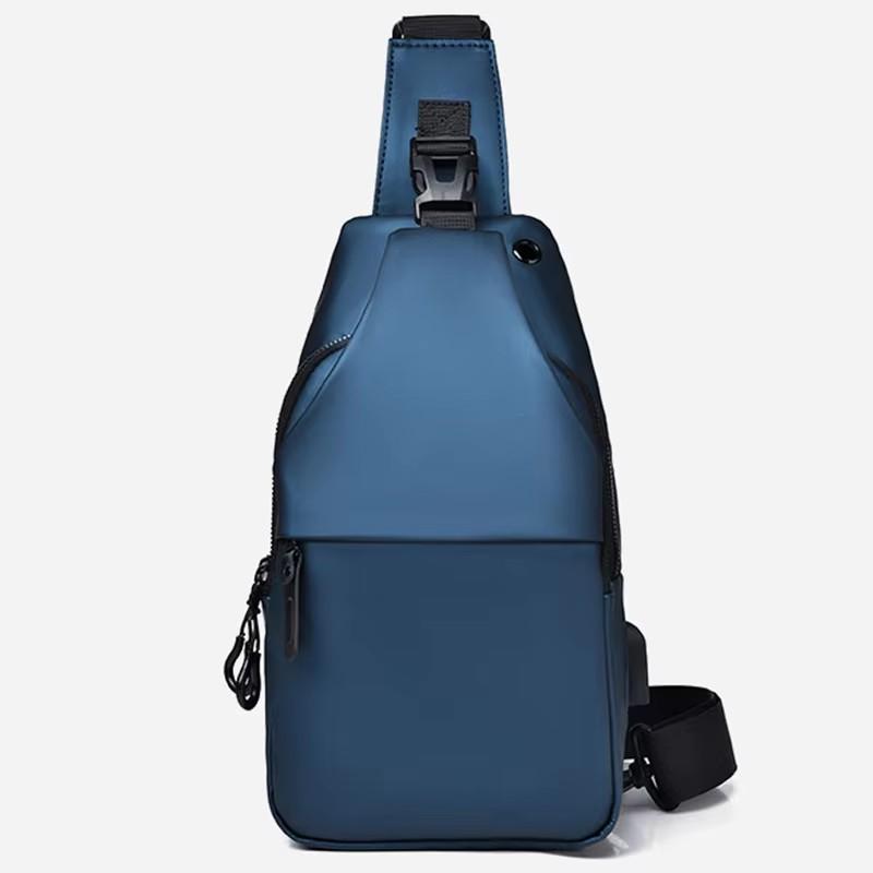 Custom Logo PU Leather Smart Side Casual Bag Travel Messenger Men's Sling Chest Crossbody Waist Bag Men's Bag Waist Bag