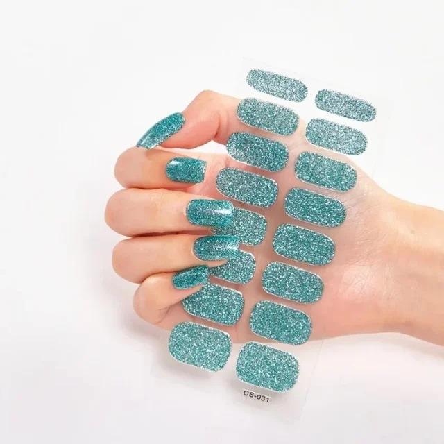Waterproof Nail Gel Sticker Decal Semi-cured UV Lamp Gel Nail Sticker With UV Lamp, Durable