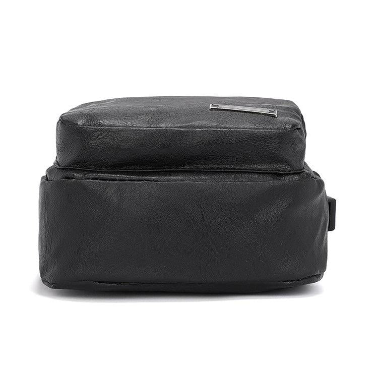 2024 New Men's Leather Chest Bag With Multi-functional USB Fashion Leisure Sports Shoulder Bag Factory Direct -30*15