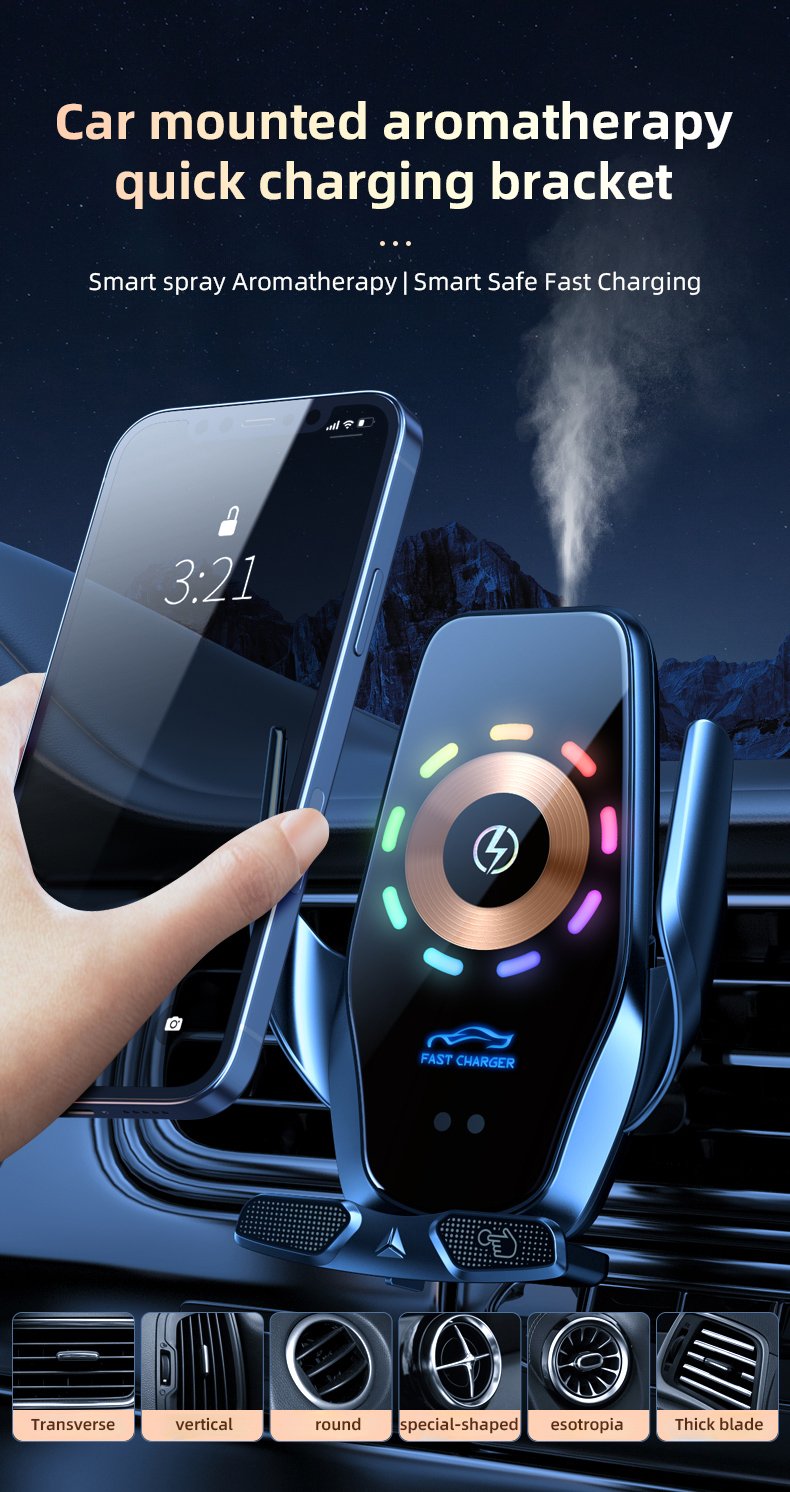 Wireless Car Charger Fast Charging Mobile Phone Holder Car Aromatherapy Holder Mobile Phone Holder Wireless Charger Mobile Holder
