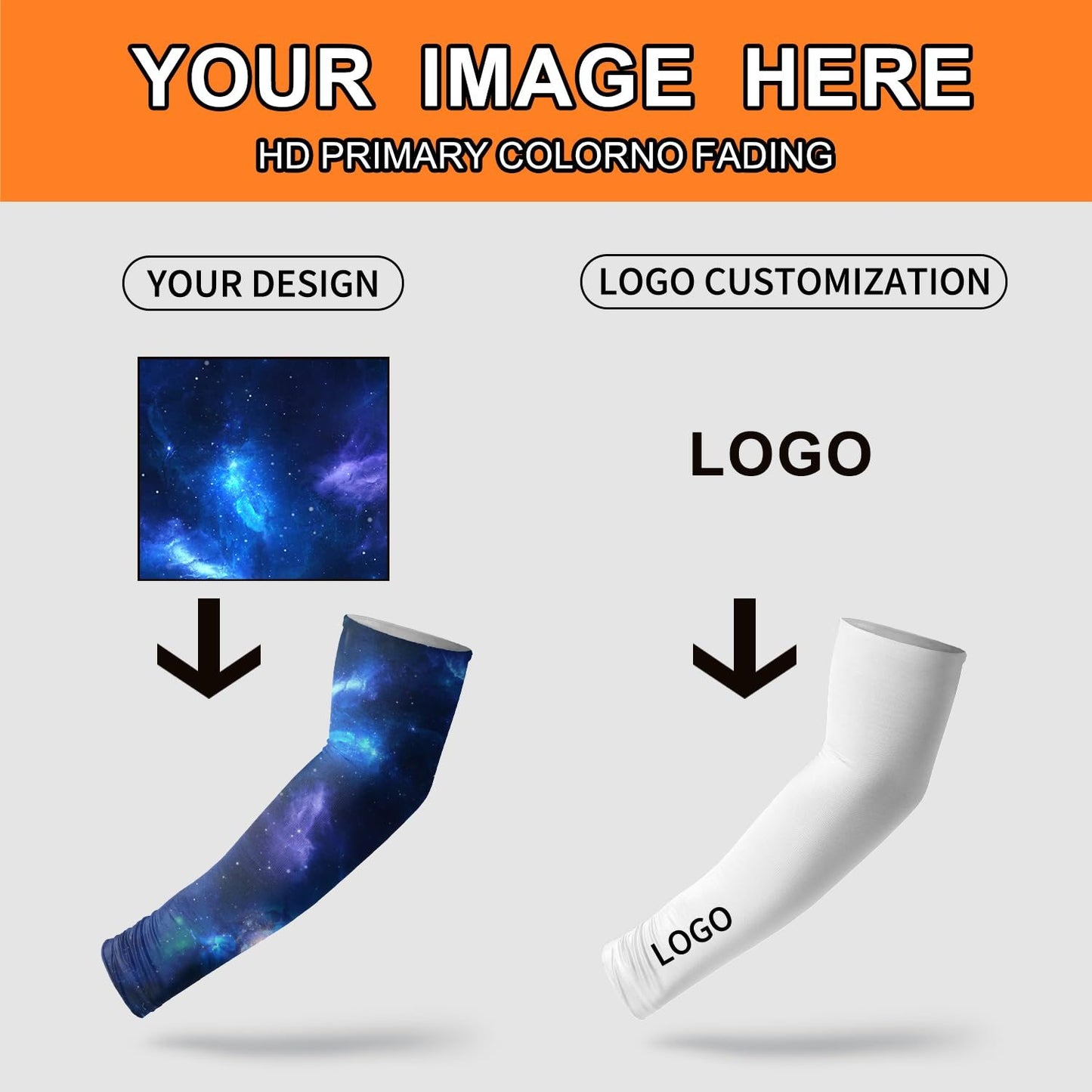 Customized Arm Cover Protection Sports Arm Cover UV Protection Personalized Logo Text Baseball Arm Cover Polyester And Spandex