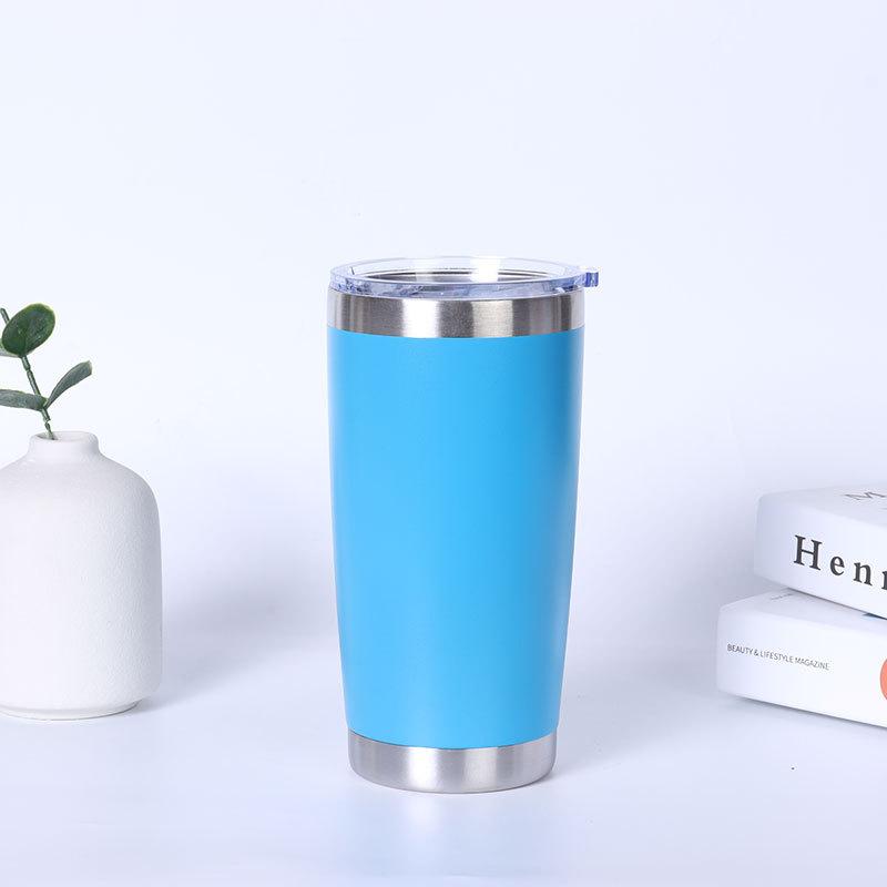 Wholesale Powder Coated Insulated Travel Coffee Cup Plain Tumbler Stainless Steel Double Wall Vacuum Cup 20 Oz Tumbler With Lid