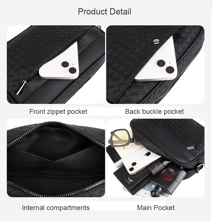 2024 Hot Sling Bag Travel Luxury Crossbody Bag Pu Leather Men Shoulder Bag