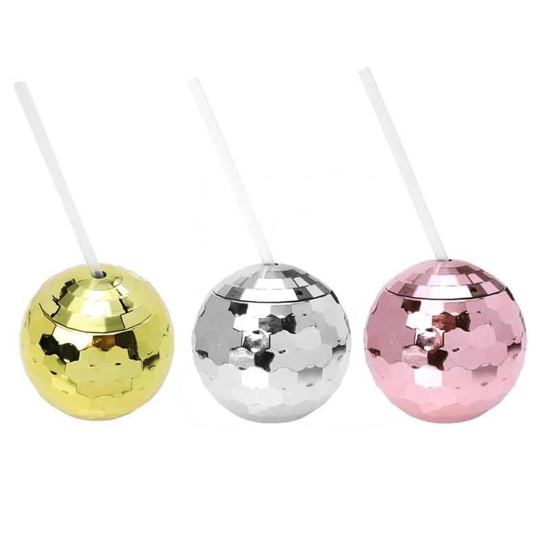 20 Oz Disco Ball Wine Glass With Lid Straw Disco Ball Cup Novelty Custom Party Drink Plastic Disco Ball Cup