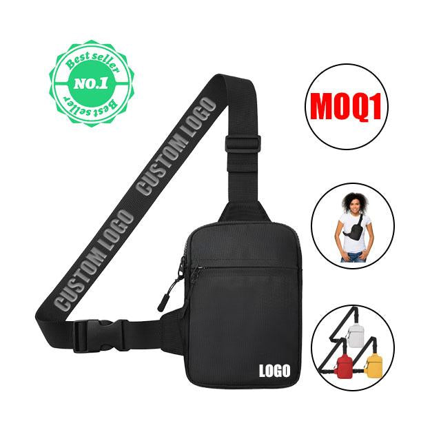 Custom Logo Mobile Phone Wallet Small Crossbody Chest Bag Men's Unisex Messenger Nylon Shoulder Side Bag Men's Small Bag