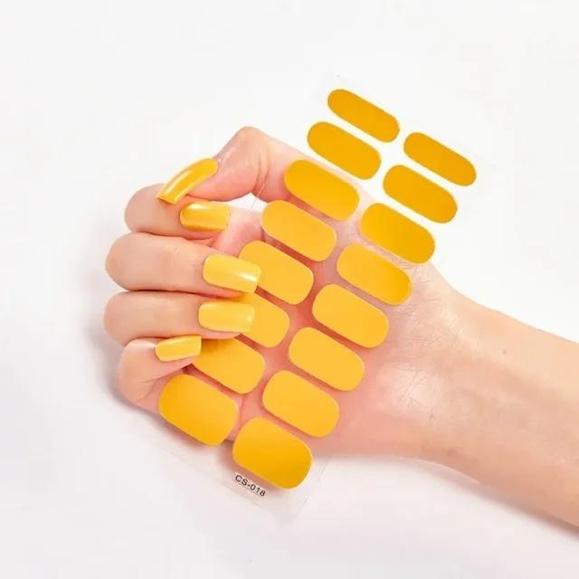 Waterproof Nail Gel Sticker Decal Semi-cured UV Lamp Gel Nail Sticker With UV Lamp, Durable