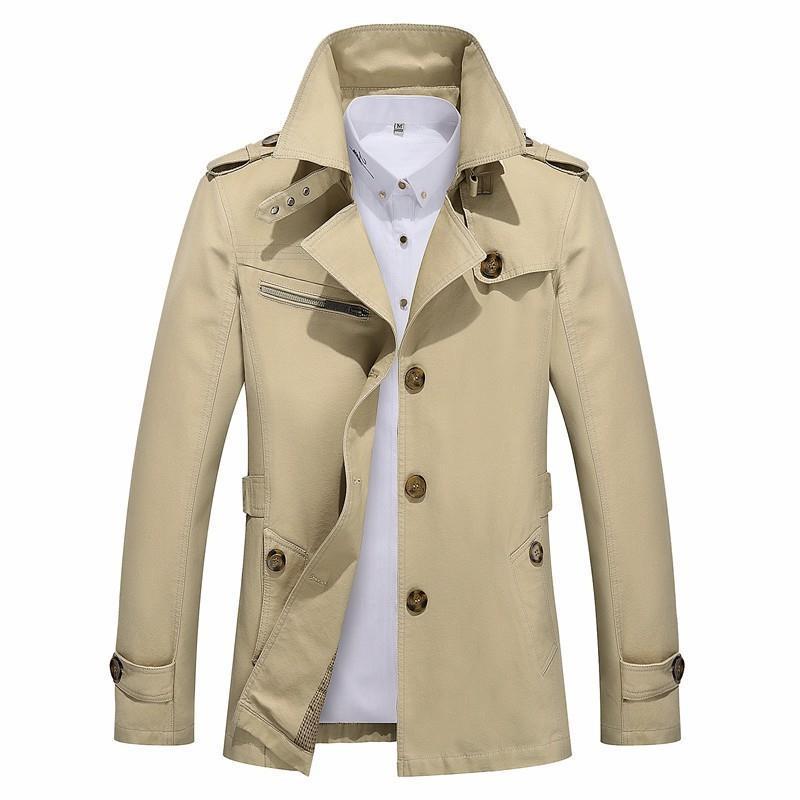 Autumn 2022 Casual Coat Long-sleeved Windproof Slim-fit Handsome Solid Color Men's Coat