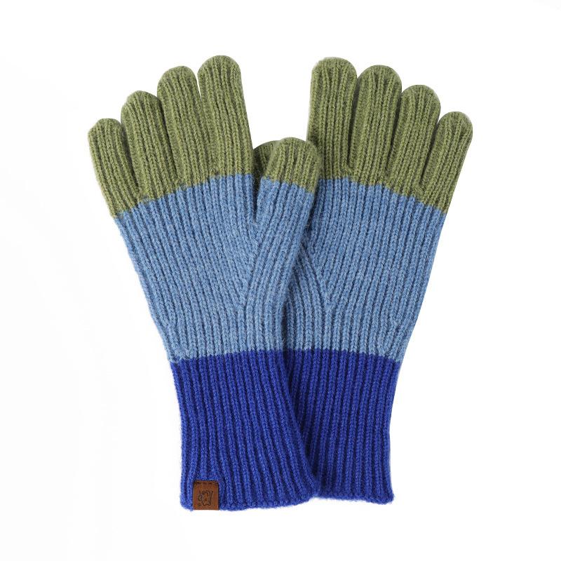 Winter Cold Weather Warm Wool Blend Jacquard Knit Gloves For Girls