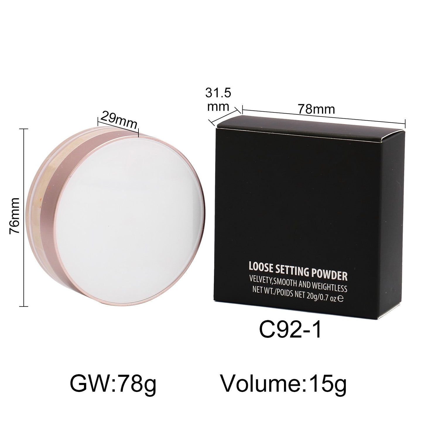 Private Label Face Makeup Waterproof Powder Translucent Powder Oil Control Vegetarian Setting Powder