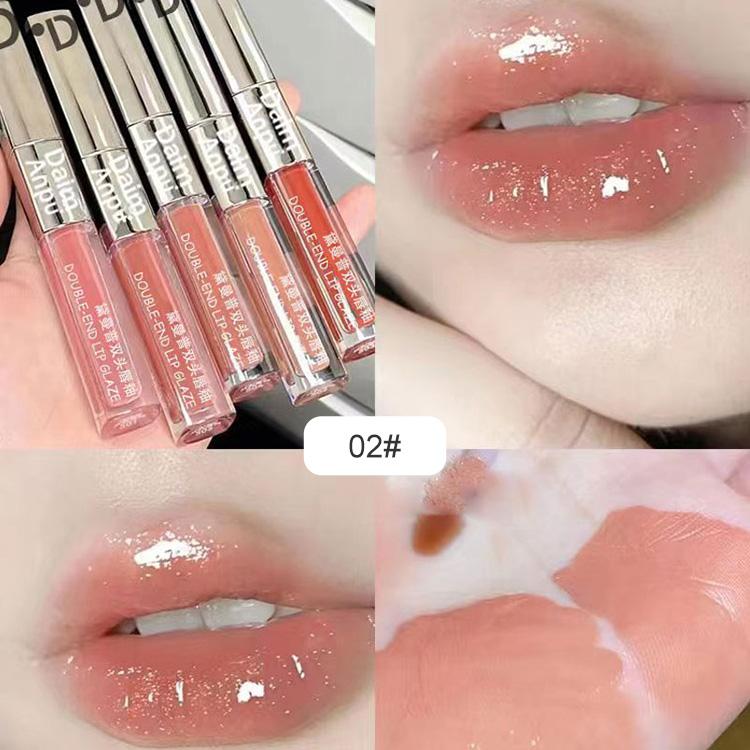 New Double Lip Glaze Moisturizing Whitening Lip Gloss Matte Solid Color Non-stick Jelly Cup Multi-color Cosmetic Lip Gloss