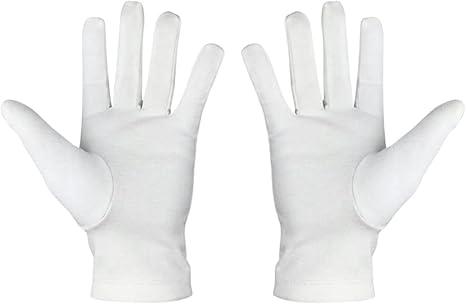 Worthy Matron OES Gloves-pure White Cotton With Golden Mallet Masonic White Cotton Gloves