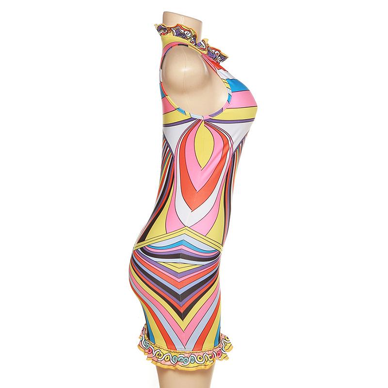 2024 Spring New Fashion Ladies Office Wear Button Waist Lantern Long Sleeve Dress Women