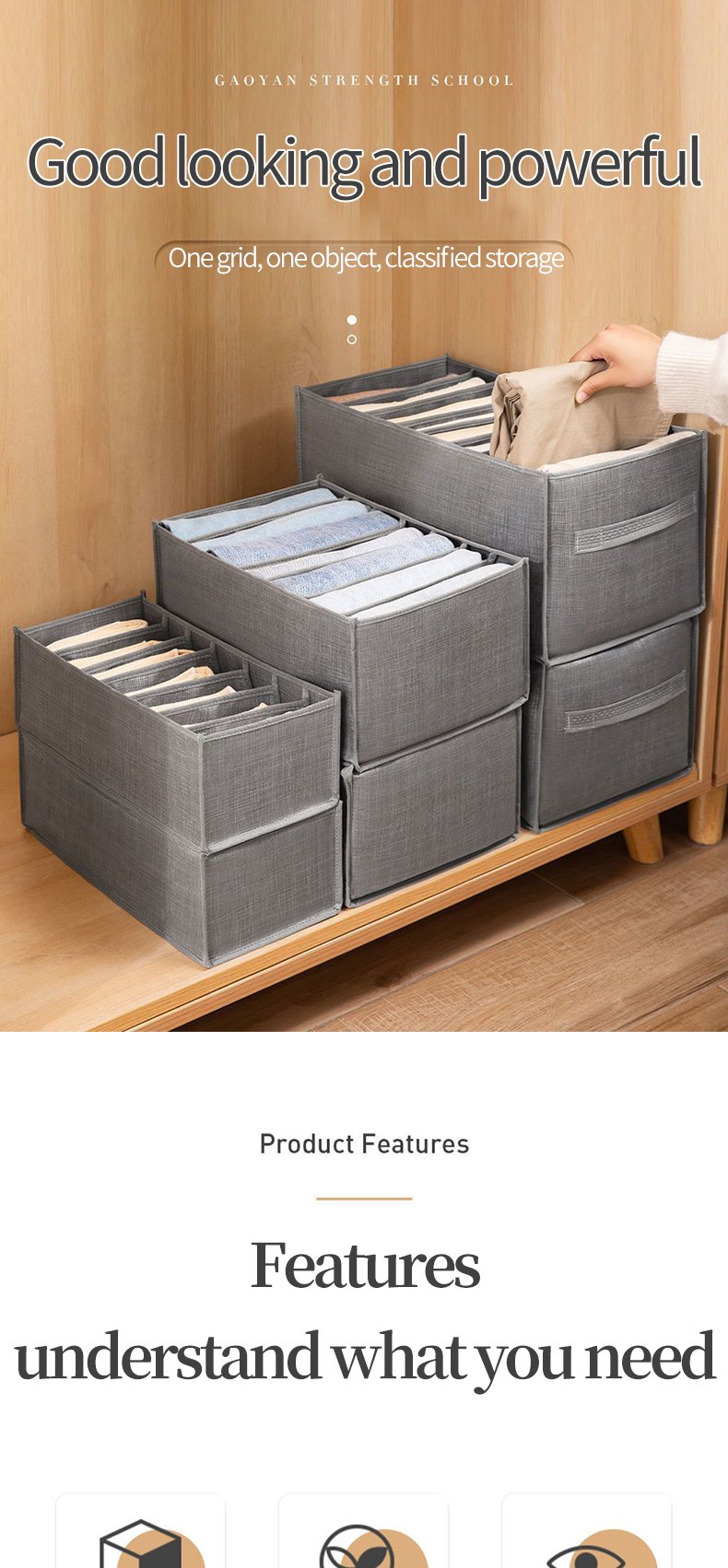 Hot Selling Clothes Storage Wardrobe Jeans Storage Box Foldable Non-woven Clothes Toy Storage Box