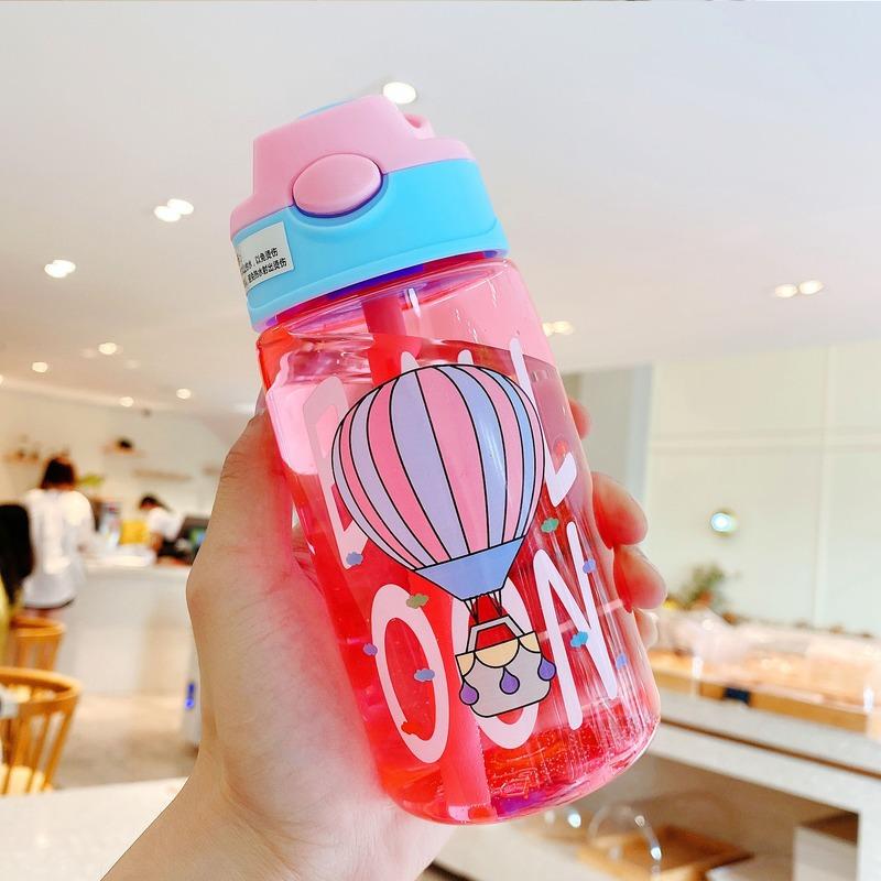 Children Suction Cup Creative Cartoon Baby Feeding Cup With Straw Leak-proof Bottle Outdoor Portable Children Cup