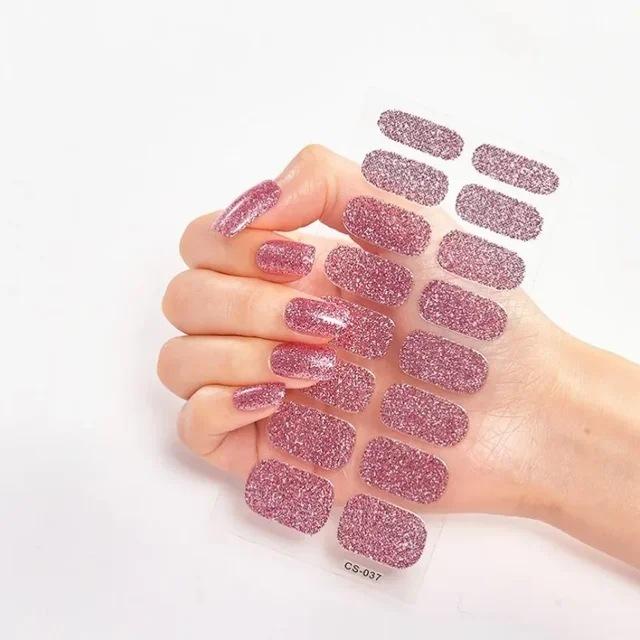 Waterproof Nail Gel Sticker Decal Semi-cured UV Lamp Gel Nail Sticker With UV Lamp, Durable