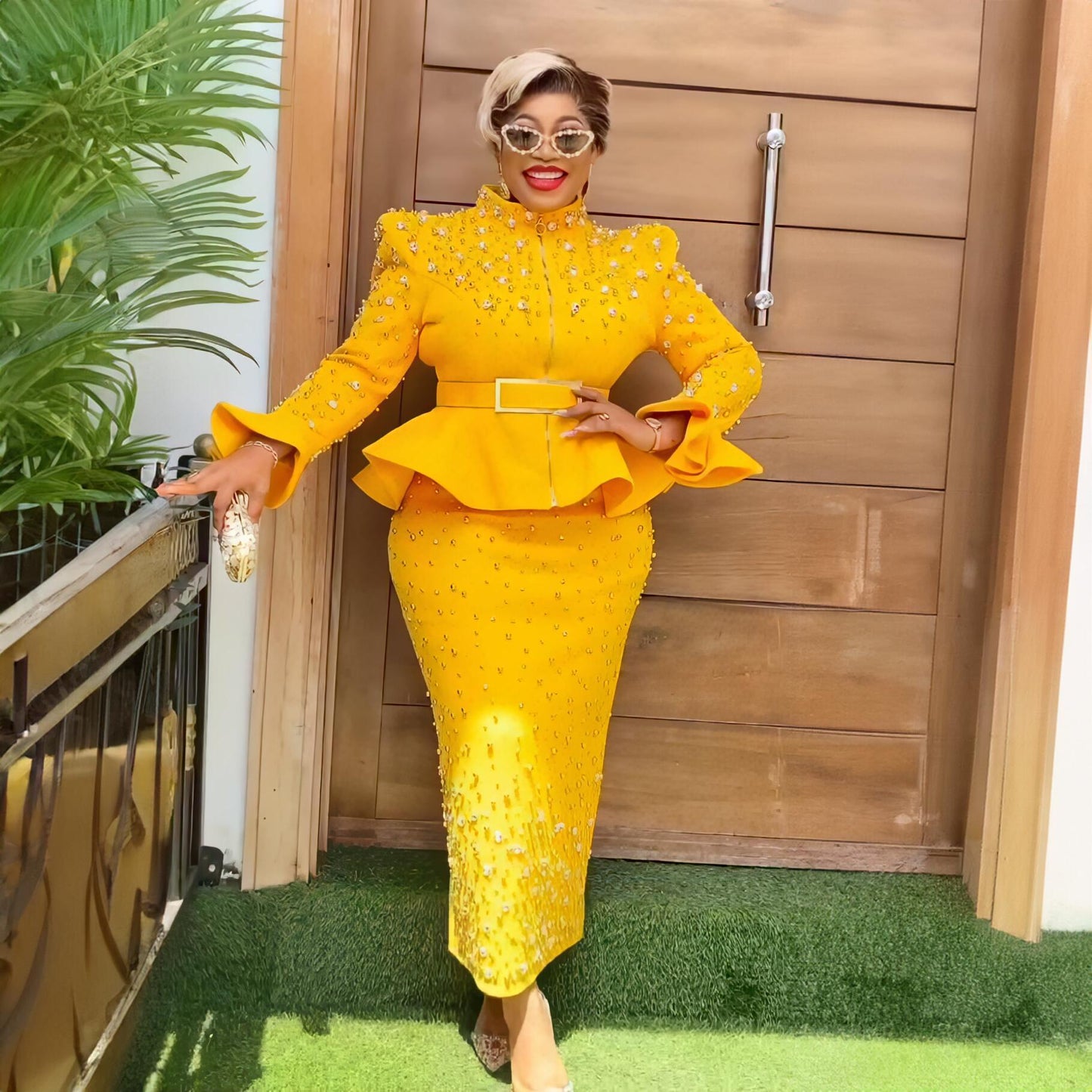 Women Suit Fashion Dress African Rhinestone Turkey African Dress Women Mesh Dress Design Africa For Sale