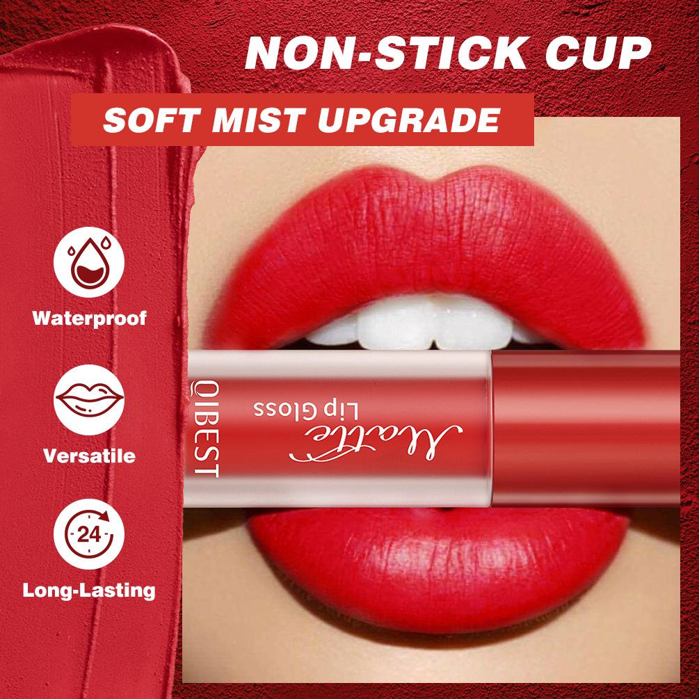 Cruelty-free Natural Velvet Lip Gloss Moisturizing Gloss Non-stick Cup Liquid Lip Glaze Waterproof Non-fading Matte Pigment