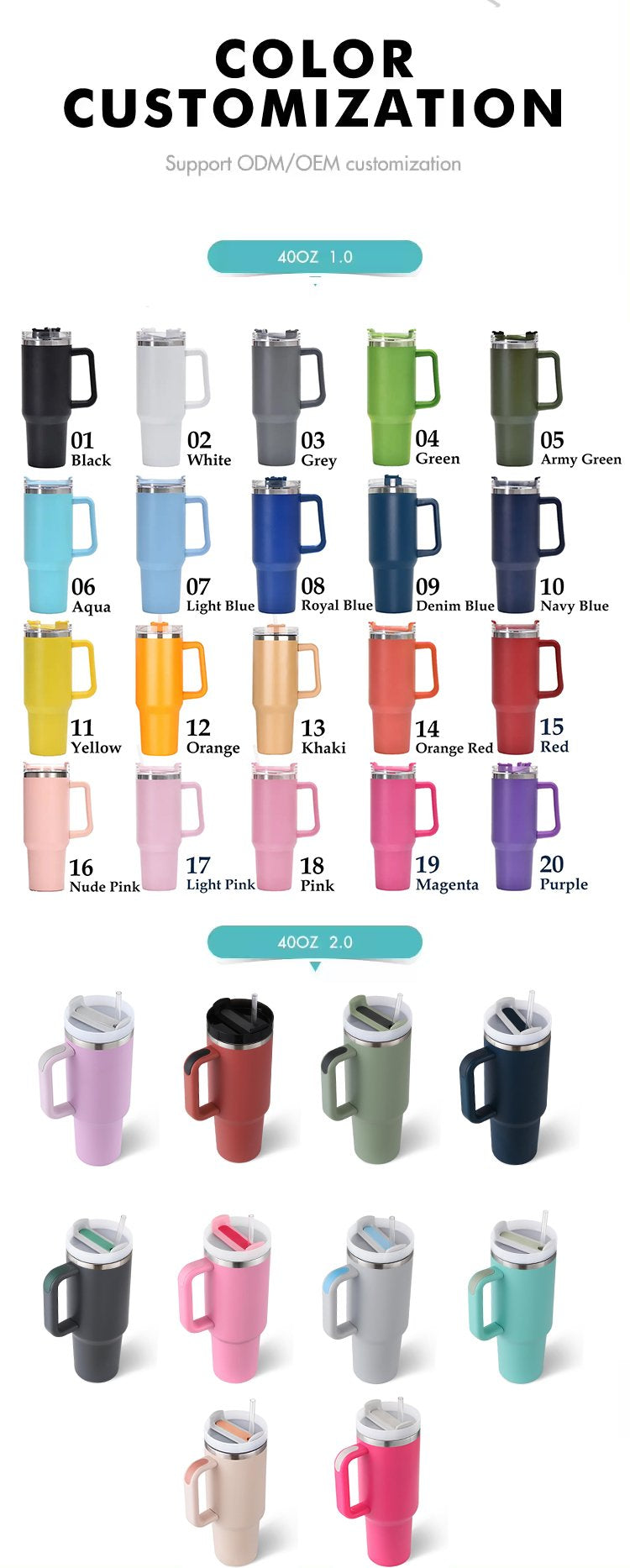 2024 Manufacturer Is Ready To Ship 40 Oz Adventure Insulated Stainless Steel Tumbler With Handle And Lid Reusable Beer Mug