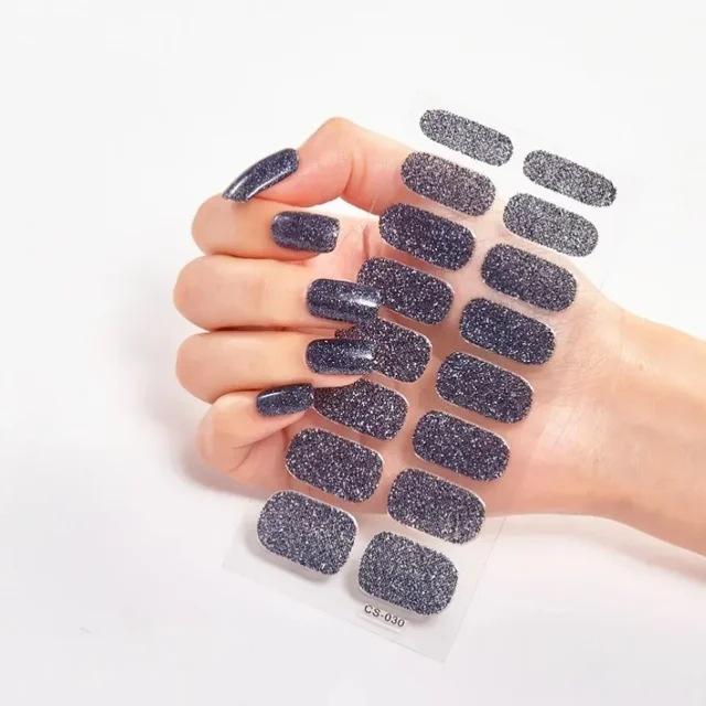 Waterproof Nail Gel Sticker Decal Semi-cured UV Lamp Gel Nail Sticker With UV Lamp, Durable