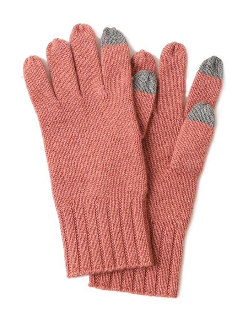 Custom Knitted Cashmere Gloves Factory Wholesale Winter Plain Touch Screen Warm Men's Full Finger Gloves