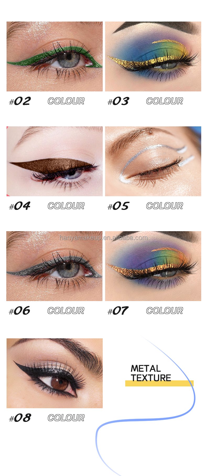 Wholesale Matte Eyeliner Lasting Waterproof Vegetarian Color Eyeliner Pencil Quick Dry Liquid Eyeliner Private Label