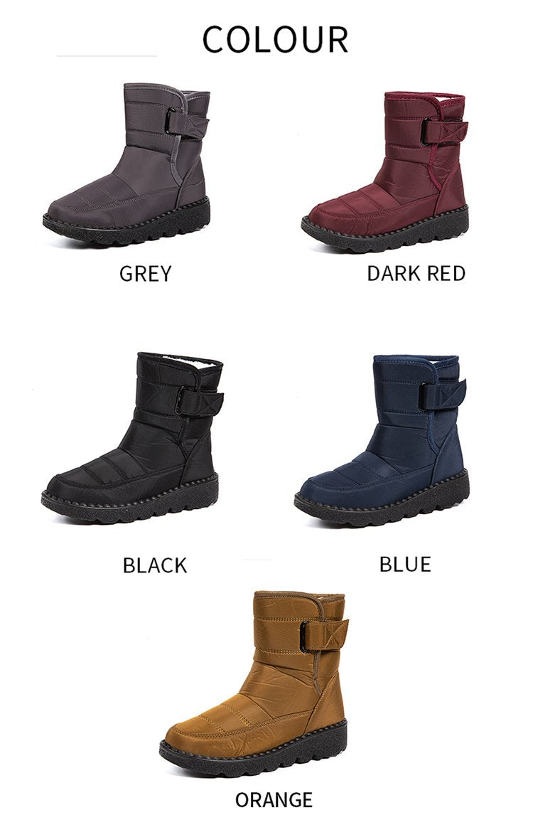 Customized Winter Warm Waterproof Casual Shoes Boots Women's Plus Size Fur Snow Boots Women's Cloth-covered Snow Boots