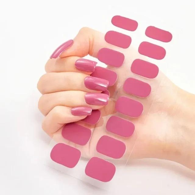 Waterproof Nail Gel Sticker Decal Semi-cured UV Lamp Gel Nail Sticker With UV Lamp, Durable