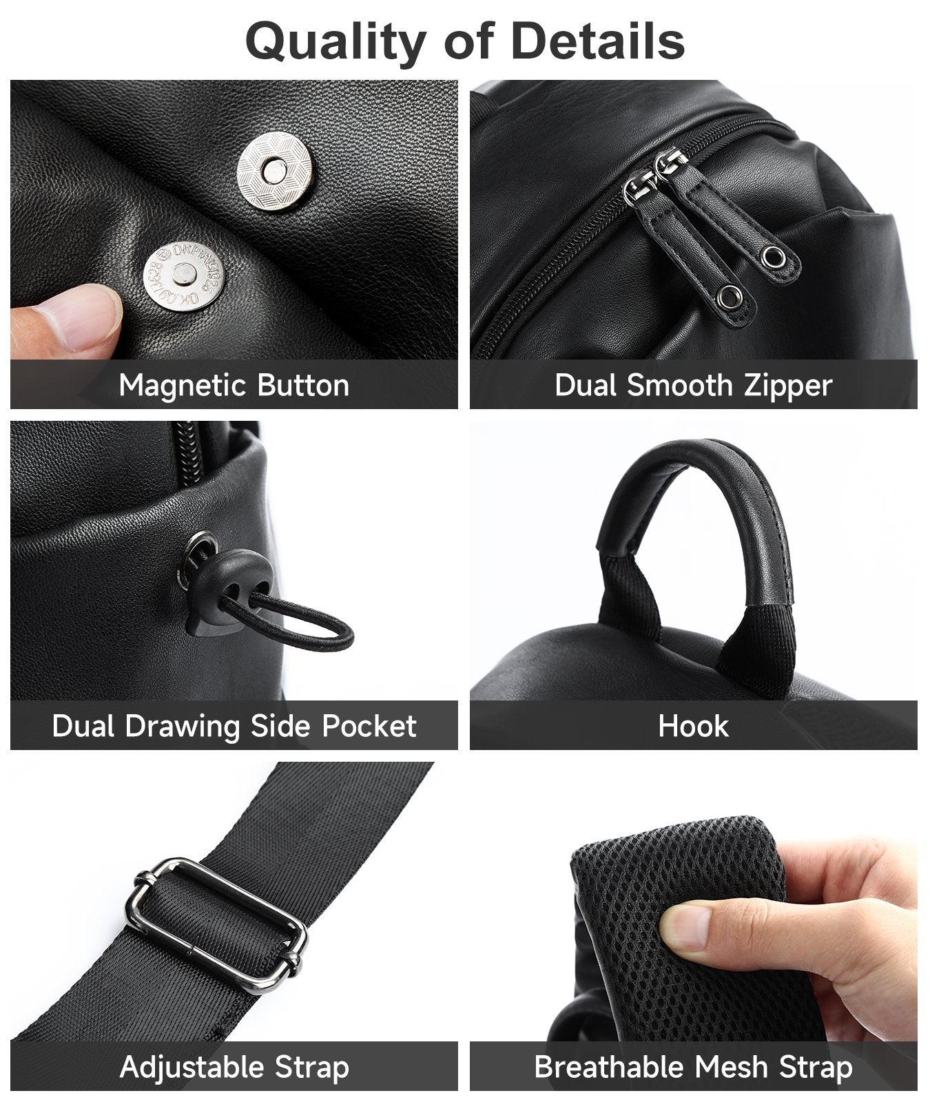 Waterproof Anti-theft PU Leather Chest Bag Men's Crossbody Bag