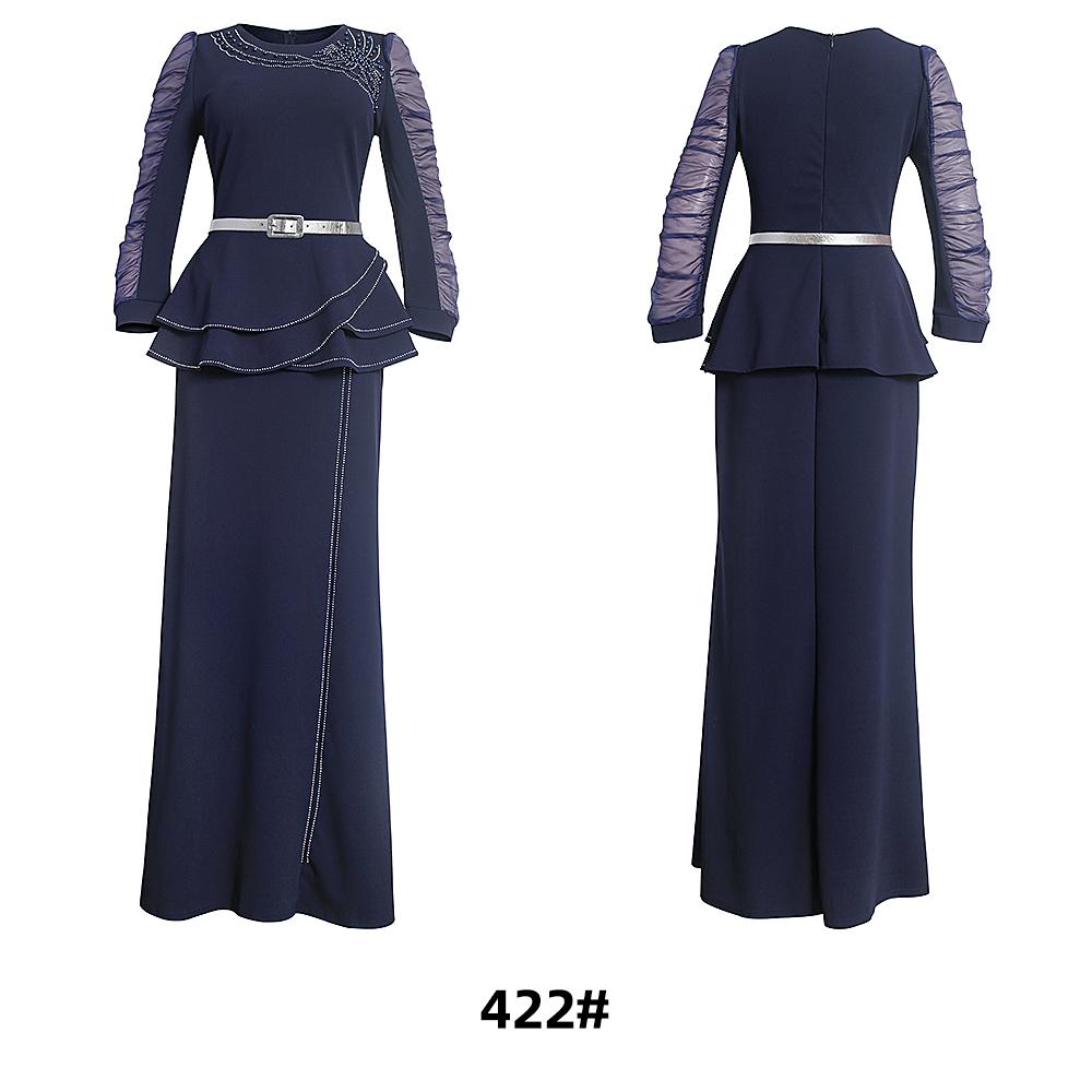 Women's African Clothing Summer Casual Wear With Belt 2-piece Set H & D Plus Size Full Standing Satin