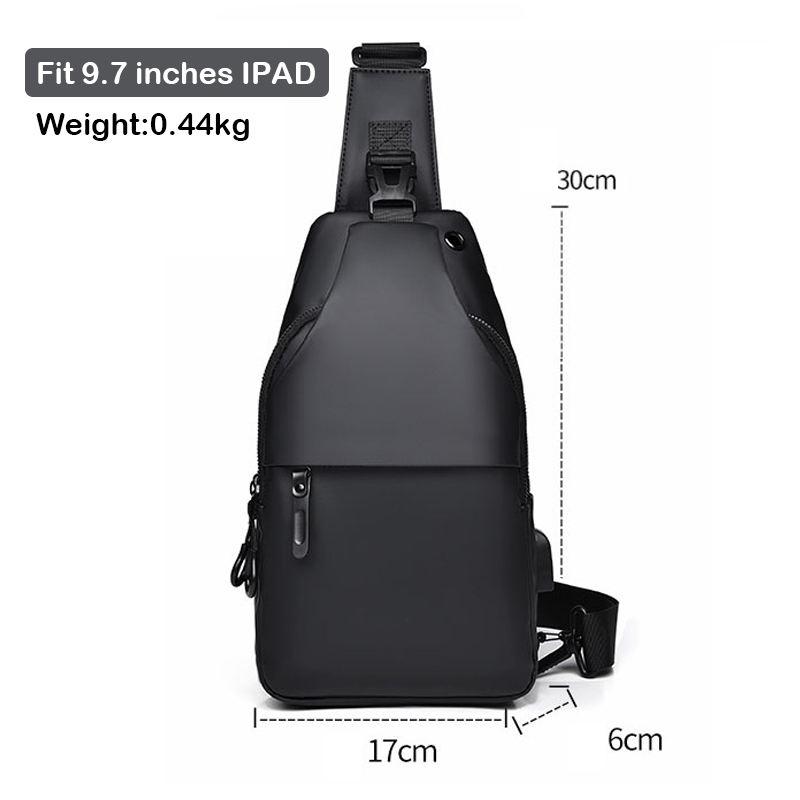 Custom Logo PU Leather Smart Side Casual Bag Travel Messenger Men's Sling Chest Crossbody Waist Bag Men's Bag Waist Bag