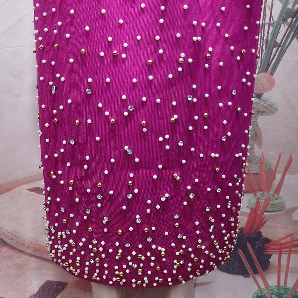 Luxury African Clothing Mesh Long Sleeve Dress Suit African Beaded Dress Elegant Turkish African Women's Clothing
