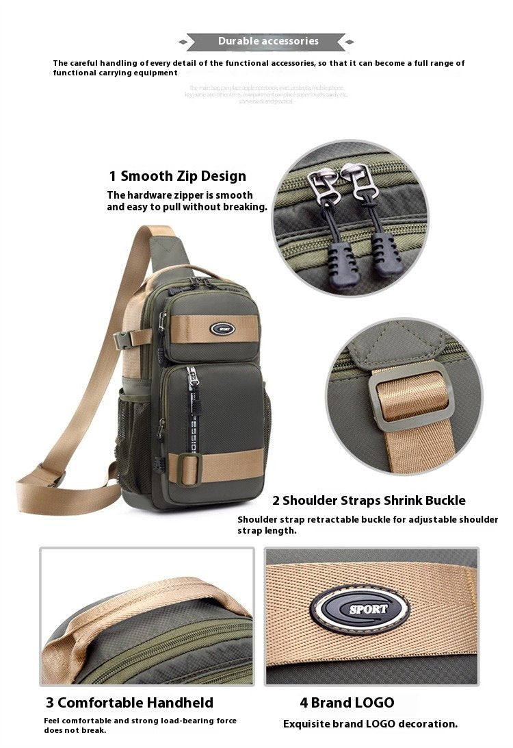 ZWY189 Wholesale New Men's Chest Bag Oxford Waterproof Multi-Pocket Storage Bag Crossbody Bag Sports Travel Work Casual Chest Bag