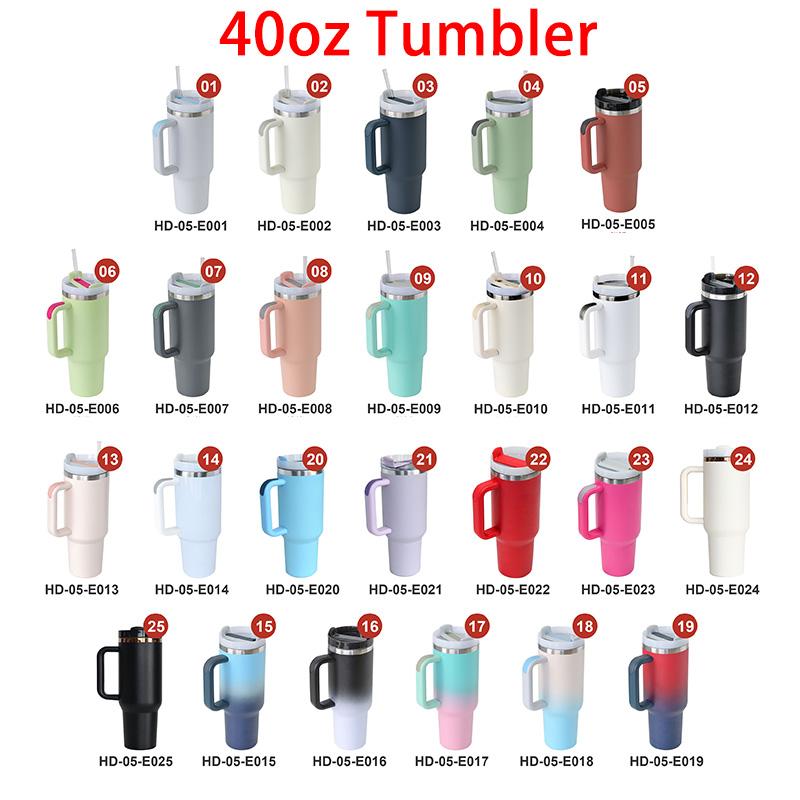 Custom Logo 30 Oz Cup Double Wall Vacuum Stainless Steel 40 Oz Coffee Outdoor Tumbler Travel Mug With Handle And Straw