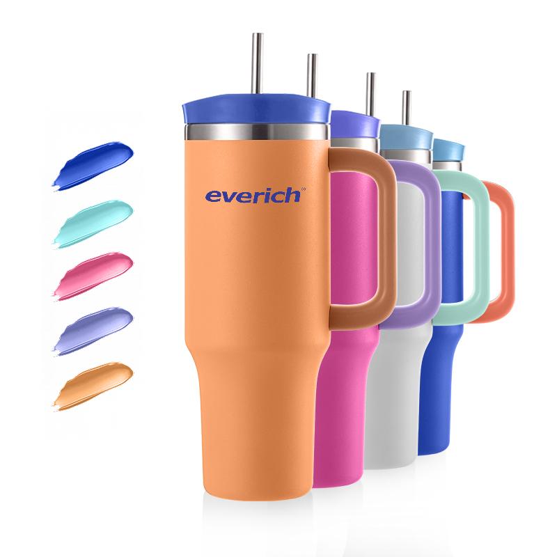 Portable Outdoor Custom Stainless Steel 40 Oz With Handle Straw Double Wall Coffee Mug Travel Insulated Beer Mug