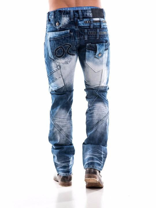 Royal Wolf Denim Manufacturer 2017 European Italian Style Jeans Men Slim Rock Gothic Denim Jeans