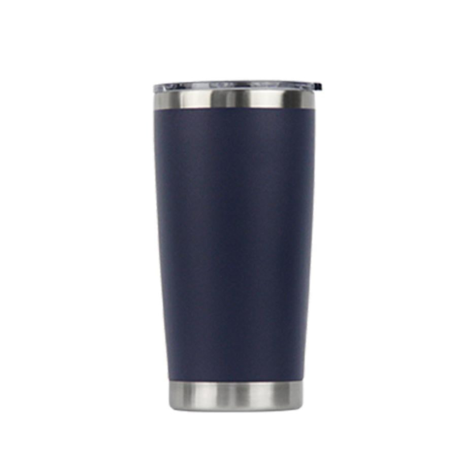 Custom 20 Oz Tumbler Cup With Powder Coated Color Double Wall Stainless Steel 20 Oz Coffee Tumbler With Lid And Straw