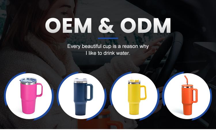 Factory Price 40 Oz Double Wall Vacuum Insulation Thermos Cup With Handle Lid Stainless Steel Car Thermos Cup Straw Coffee Cup Bottle
