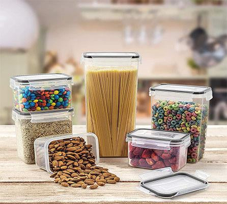 OWNSWING 24-piece Set BPA-free Airtight Plastic Stackable Kitchen Organizer Grain 42 Packs Of Dry Food Storage Box Container
