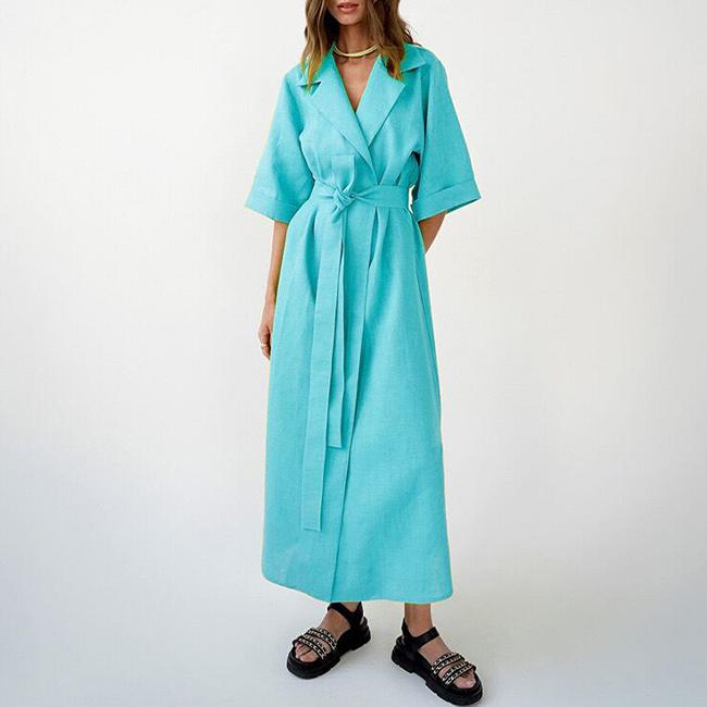 Autumn 2024 Clothing Boutique European Women's Floral Floral Loose Long Mediocre Formal Maxi Vestibule Women's Casual Women's Clothing