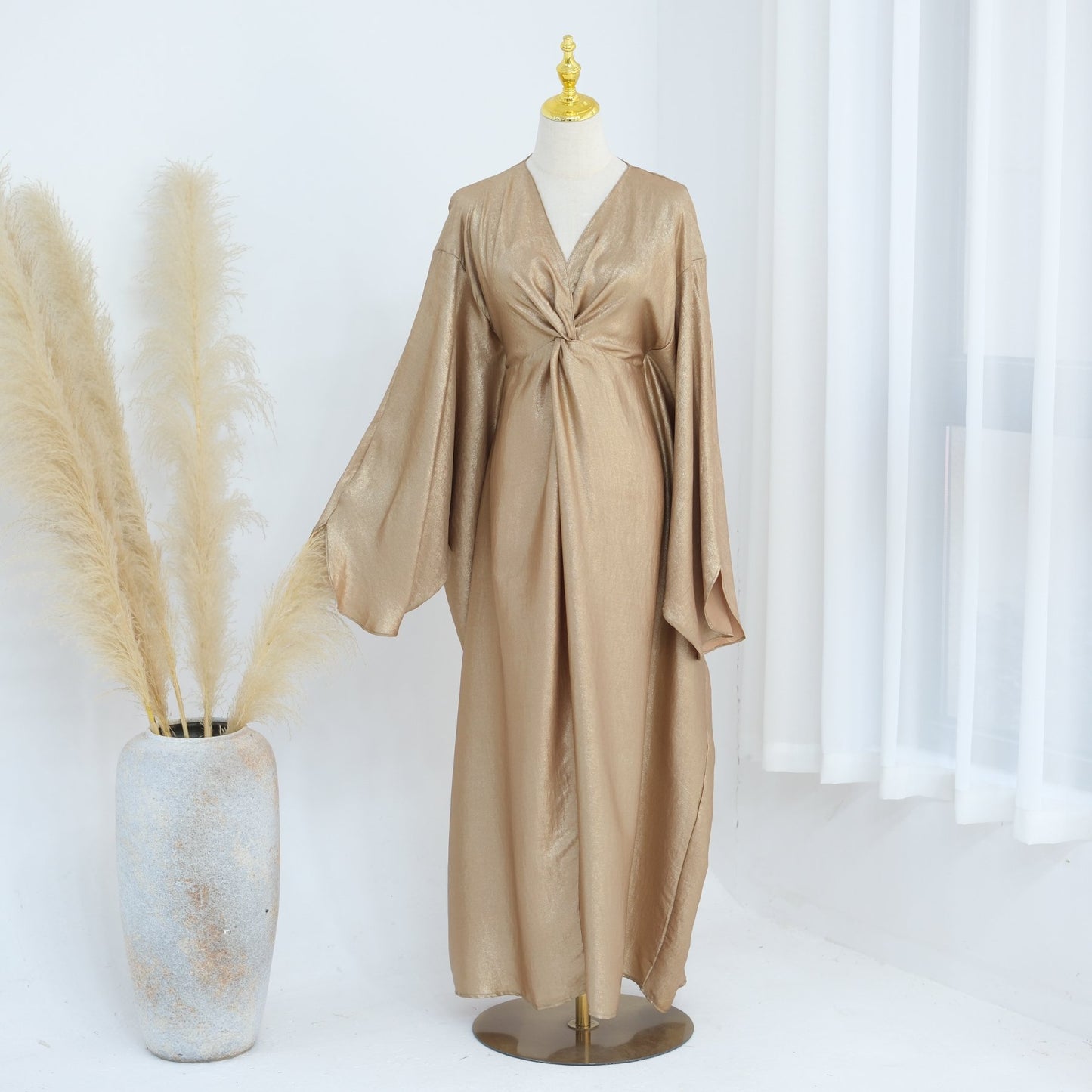 Wholesale Loriya Abaya 2025 African Clothing Abaya Muslim Women Shiny Polyester Midi Skirt Plus Size Women's Clothing
