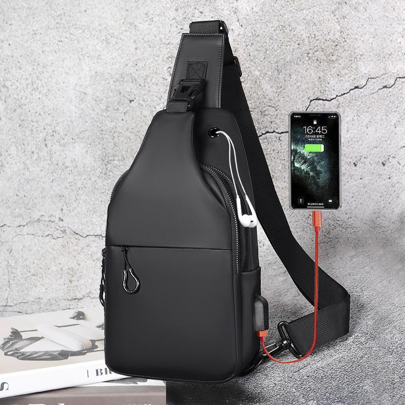 Casual Fashion Multifunctional Chest Bag Shoulder Bag Waterproof Chest Crossbody Bag With USB For Young Men